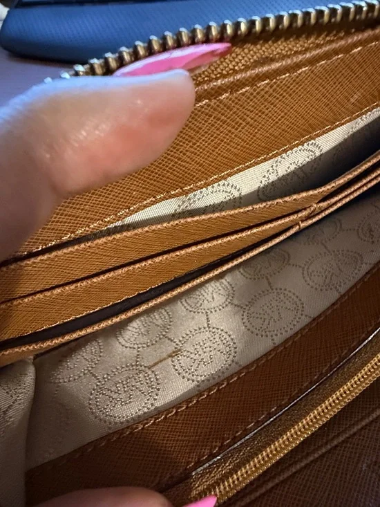 Michael Kors Cognac Saffiano Zip Wallet - Picture 8 of 8